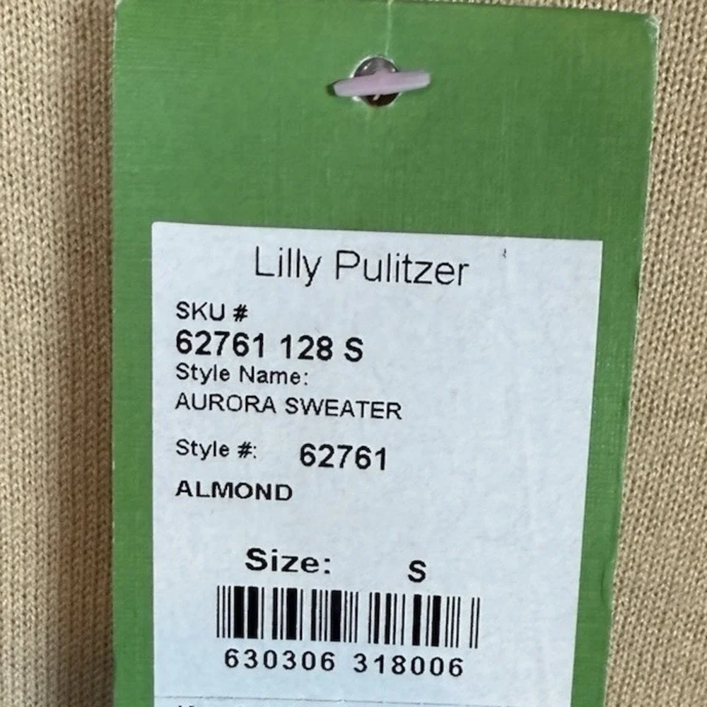 NWT Lilly Pulitzer Aurora Peplum, Wool Sweater, Almond, Sweater, Size Small